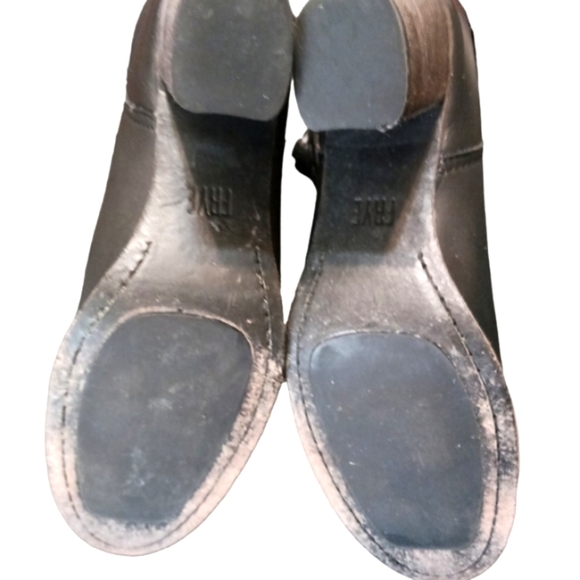 Frye Naomi Black Leather Ankle Boot Braided Rope Detail Round Toe Size 9 - Picture 9 of 11